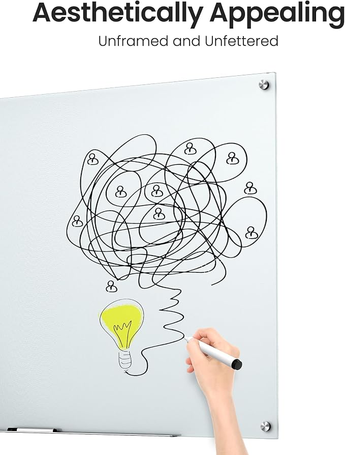 VUSIGN Magnetic Glass Dry Erase Board, Frosted Surface White Board Includes - Image 5
