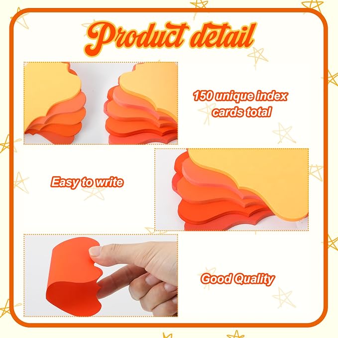 150 Pack Orange Blank Index Cards Study Flash Cards Colored Cardstock 3 x 5 - Image 3