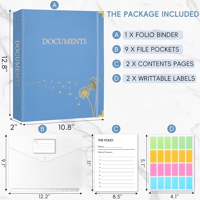 XKDOUS Important Document Organizer Emergency Binder Life Organizer Folio - Image 5