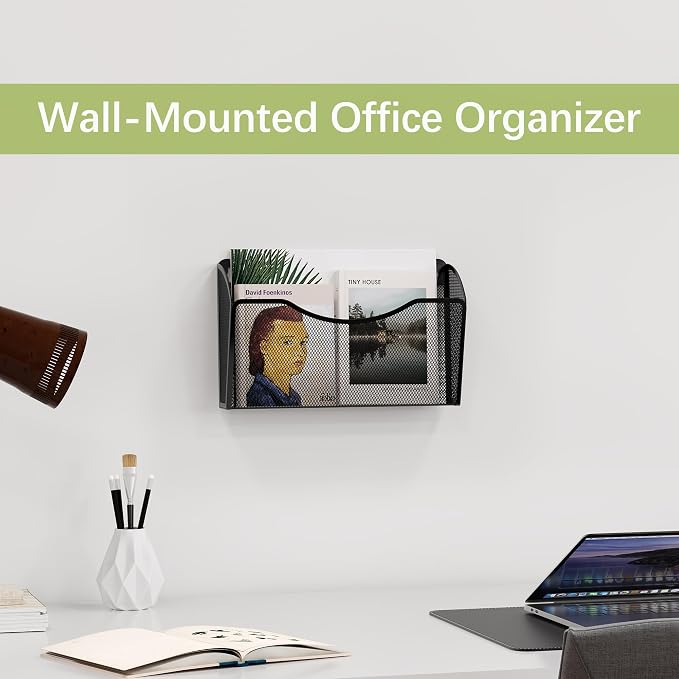 EasyPAG Single Pocket Wall File Organizer, Mesh Hanging File Folder Organizer - Image 3