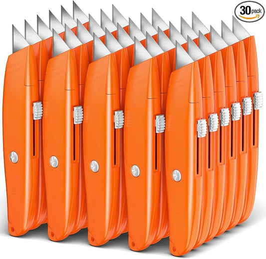 DIYSELF 30 Pack Box Cutter Heavy Duty Aluminium Shell Utility Knife | SK5 Steel by DIYSELF