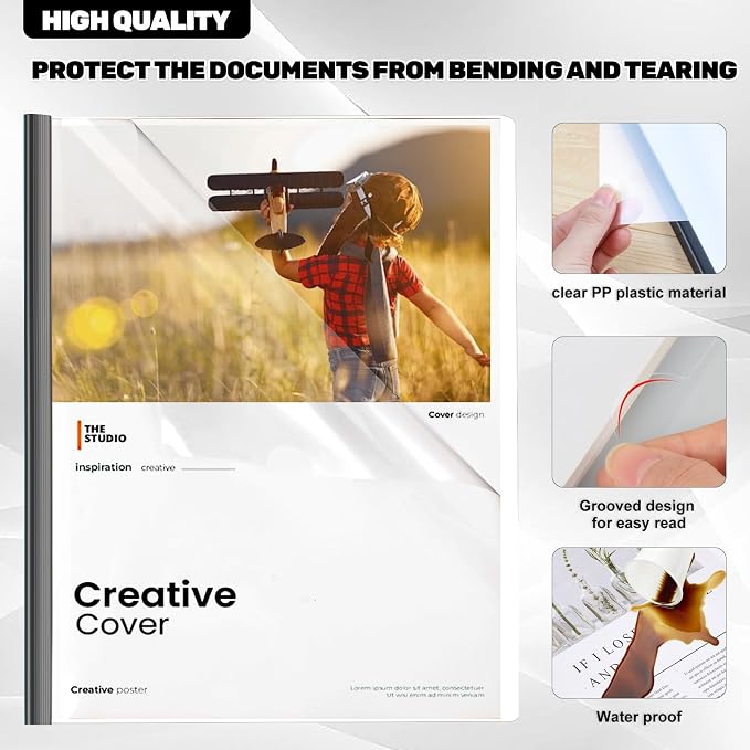 Utron 12 Pack Report Covers, 70 Sheet Capacity Presentation Folders, Report - Image 3