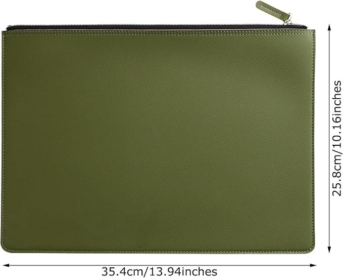 PU Leather A4 File Folder Zipper Document Holder Envelope Folder Case - Image 2