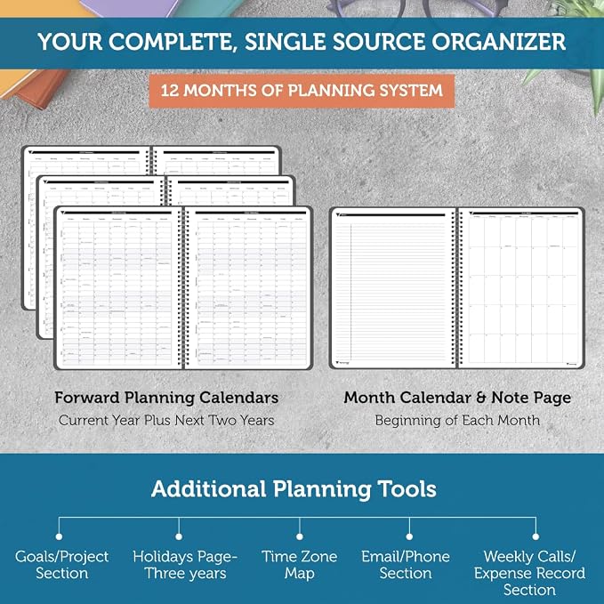 Planner Pad Spiral Bound 3-Tier Funnel Down 12 Month Organizer, October 2025 – - Image 4