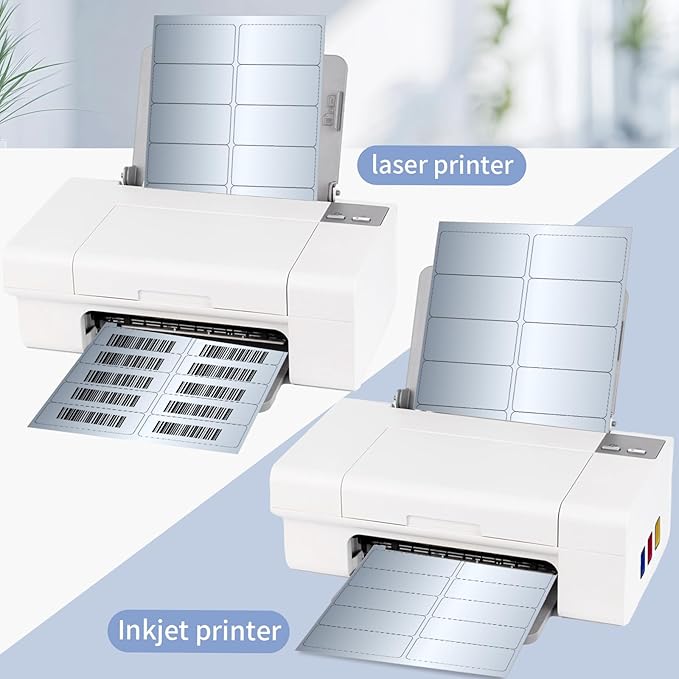 STARLIBOO Shipping Labels Stickers, 2"×4" Printable Silver Mailing Labels for Laser/Inkjet Printing- Matte Silver, Permanent Adhesive Sticker-DeskLoop Office