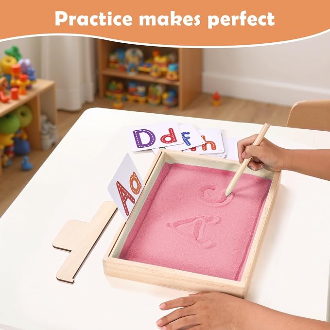 MORITECK Montessori Sand Tray for Kids, Writing Play Sand Tray - Image 3