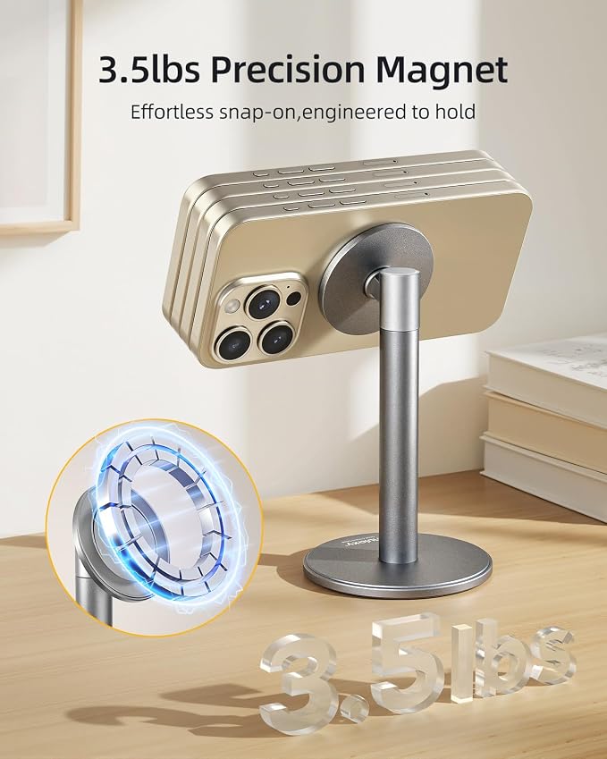 Nulaxy Magnetic Full Aluminum Cell Phone Stand - Image 2
