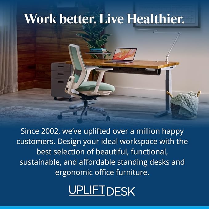 UPLIFTDESK V3 2-Leg White Laminate Wood Standing Desk – Adjustable Height - Image 9