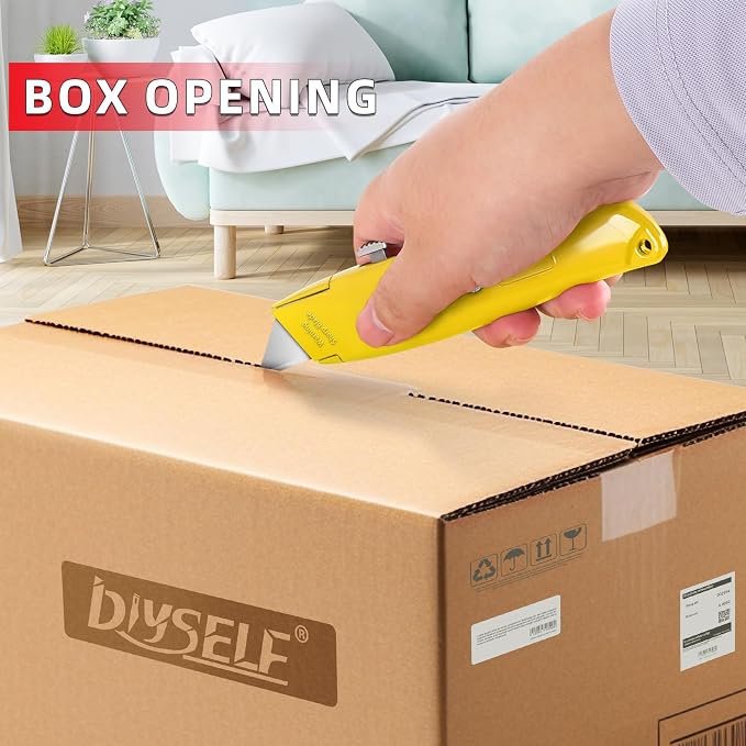 DIYSELF Utility Knife, 20 Pack Heavy Duty Box Cutter Retractable, Box Cutter - Image 2