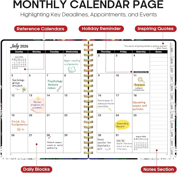Planner 2026-2027, Academic Year Monthly and Weekly Calendar Planner, Jul 2026 - Image 2