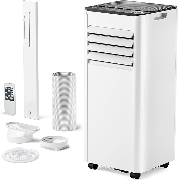 EUHOMY 10,000 BTU Portable Air Conditioners Unit Up to 450 Sq.Ft, 3-in-1 Portable Air Conditioner, Portable AC Unit with Cool, Fan, Dehumidifier, Sleep Mode, 24H Timer, RVs, Office, Apartments, White-DeskLoop Office