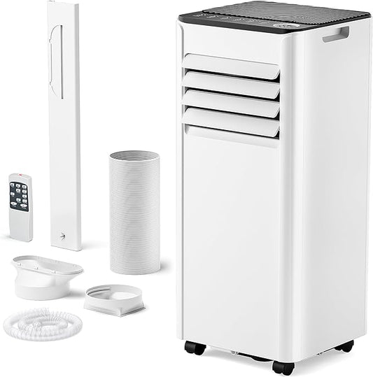 EUHOMY 10,000 BTU Portable Air Conditioners Unit Up to 450 Sq.Ft, 3-in-1 Portable Air Conditioner, Portable AC Unit with Cool, Fan, Dehumidifier, Sleep Mode, 24H Timer, RVs, Office, Apartments, White-DeskLoop Office