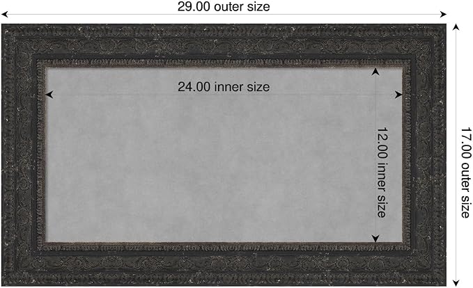Amanti Art Black Framed Magnetic Board 17x29 Small Vision Board - Image 2