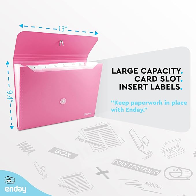 Accordion File Organizer, 7 Pocket Expanding File & Cover Folder - Image 5