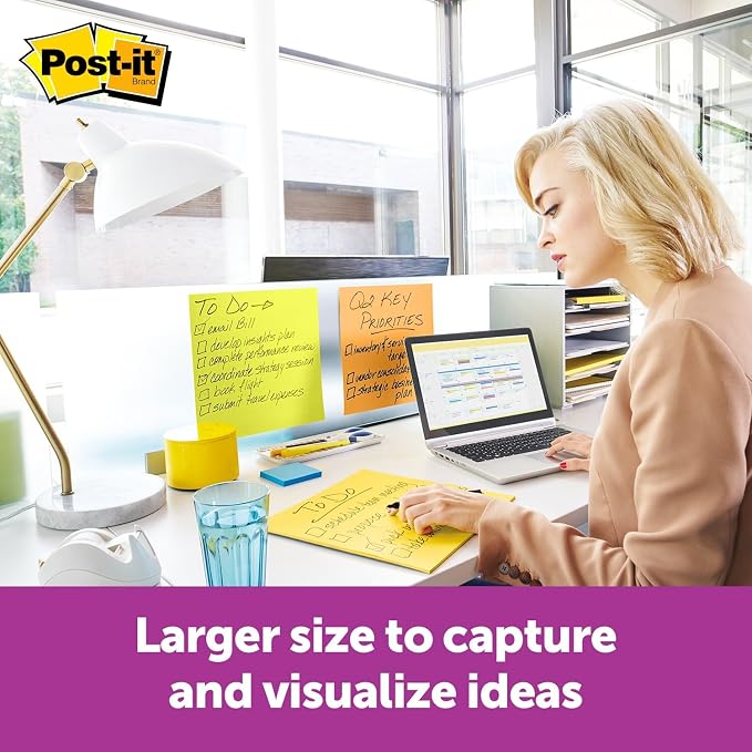 Post-it Super Sticky Big Notes, 11 in. x 11 in., Extra Large Sticky Notes Yellow - Image 2