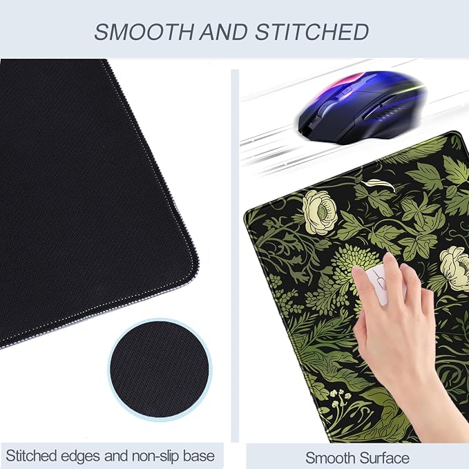 Floral Desk Mat Green Leaves Plant Desk Pad Matt - Image 5