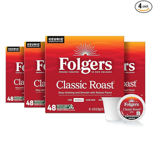 Folgers Classic Roast Medium Roast Coffee, 192 Keurig K-Cup Pods-DeskLoop Office