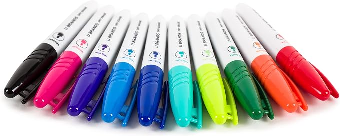 U Brands Low-Odor Mini Dry Erase Markers, Medium Point by UBrands