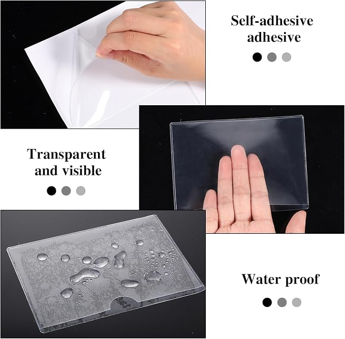 48 Pack 3" x 5" Index Card Holder Adhesive Label Holders Clear Tote Bag Labels - Image 4