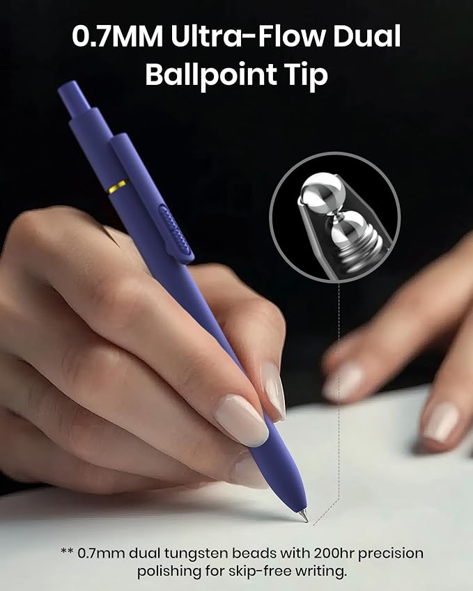 Hiacry 8 Pcs Gel Pens, Quick-Dry Long Lasting Black Ink-0.7 MM Fine Point | - Image 2