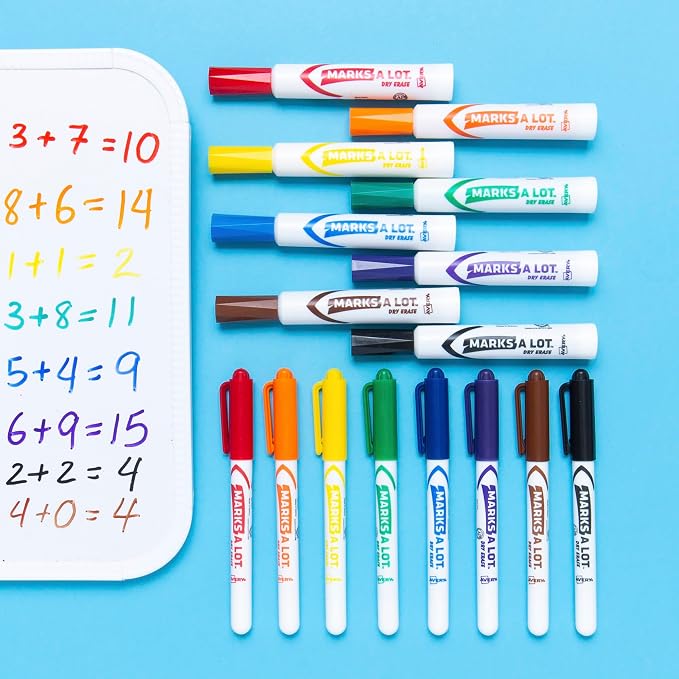 Avery Marks A Lot Dry Erase Markers, Low Odor, Chisel Tip, 12 Blue Whiteboard - Image 8