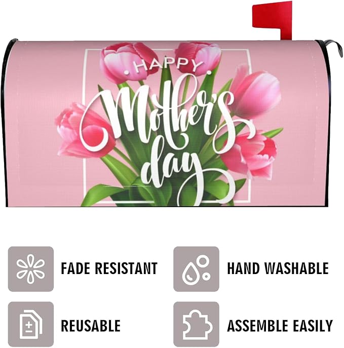 Mailbox Cover Happy Mothers Day, Beautiful Flower Print Outdoor Mail Cover - Image 3