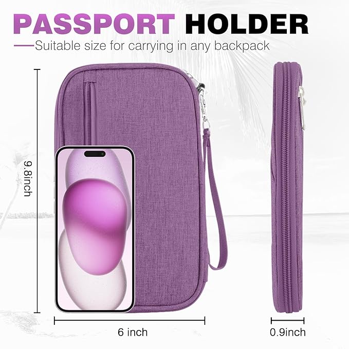 Passport Holder Family RFID Travel Document Organizer - Image 2