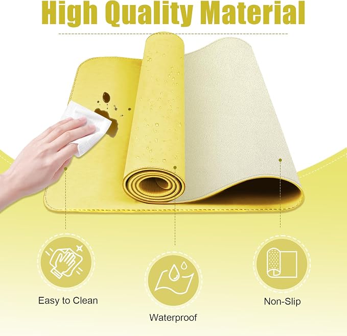Leather Desk Pad Protector, 39.4'' X 17'' Large Mouse Pad, Office Desk Mat - Image 3