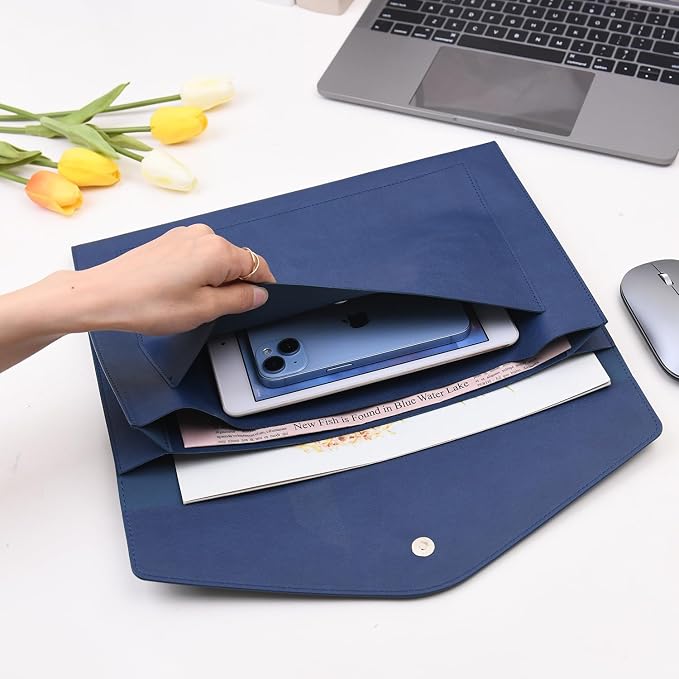 Wason Expanding A4 Document File PU Leather Envelope Case Holder-Large Size - Image 2
