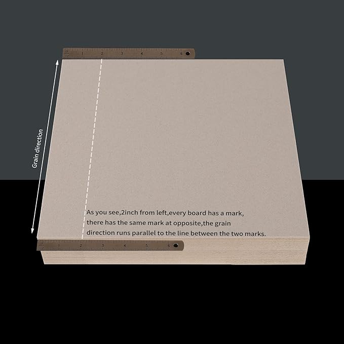 25 Pcs Book Board, Binder Board, Cover Board, Heavy Duty Chipboard for Book Binding, DIY Cardboard (Gray, 12 x 12 Inch 80PT)-DeskLoop Office