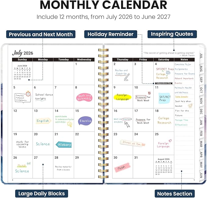 Planner 2026-2027, Monthly and Weekly Academic Planner July 2026 - Image 2