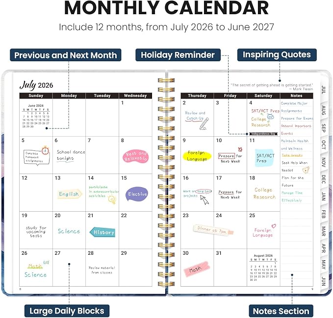 Planner 2026-2027, Monthly and Weekly Academic Planner July 2026 - Image 2
