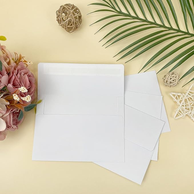 4x6 White Envelopes For Invitation, 200 pack A6 envelope 4.75 x 6.5 inch - Image 3