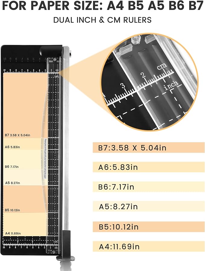 MAKEASY Paper Cutter 12 Inch, 12 Sheet Capacity, Heavy Duty Paper Cutter - Image 4