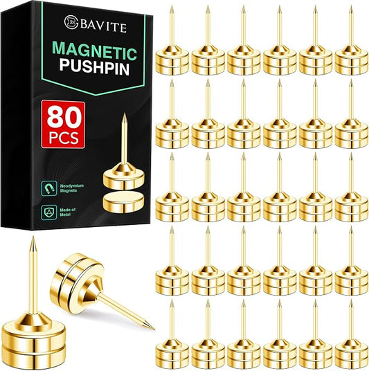E BAVITE 80 Set Magnetic Push Pins, Flat Push Pin, Magnetic Thumb Tacks by EBAVITE