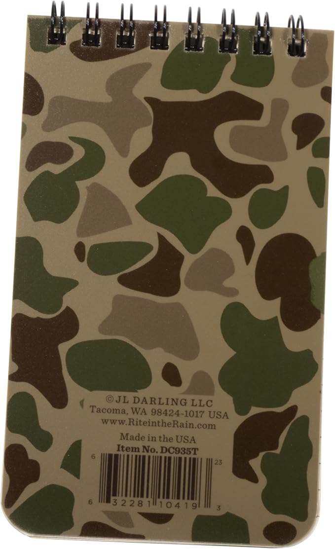 Rite in the Rain Weatherproof Top Spiral Notebook, Duck Camo Cover, Universal - Image 3