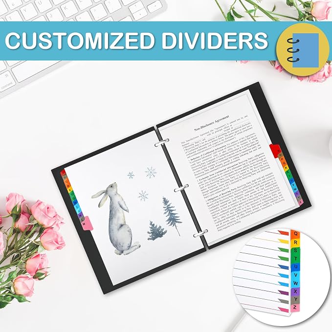 Alphabet Binder Dividers for 3 Ring Binder, COIDEA A-Z Dividers for 3 Ring - Image 6