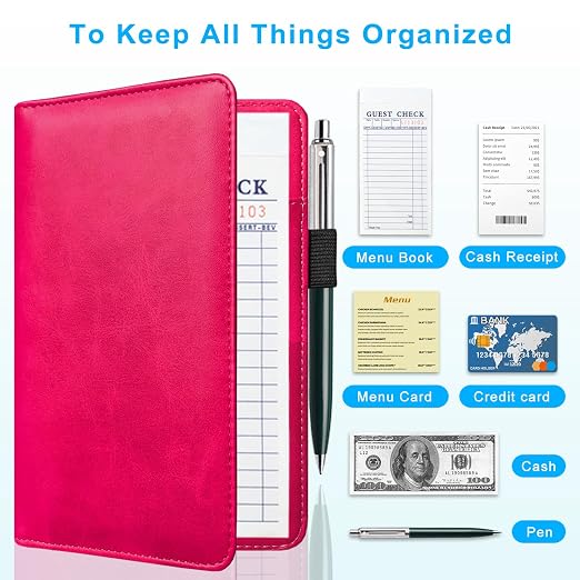 ACdream Server Books for Waitress, Guest Book Note Pad, Cute Pocket Leather - Image 4