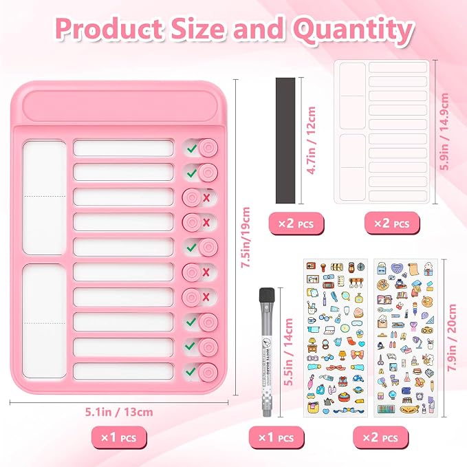 Audab Dry Erase Chore Chart for Kids, Magnetic Checklist Board, My Chores - Image 4