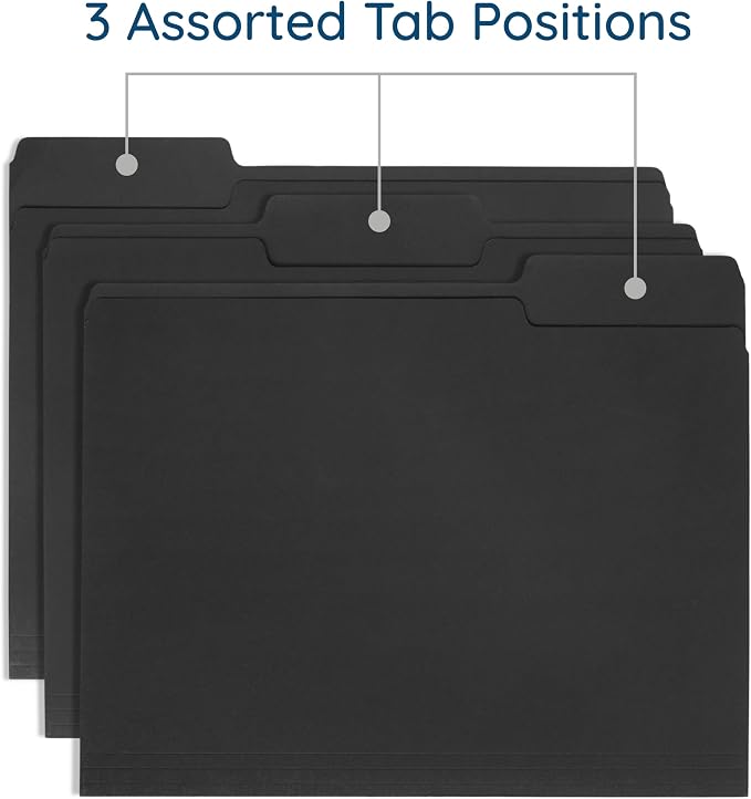 100 Blue Summit Supplies Black File Folders - Image 4