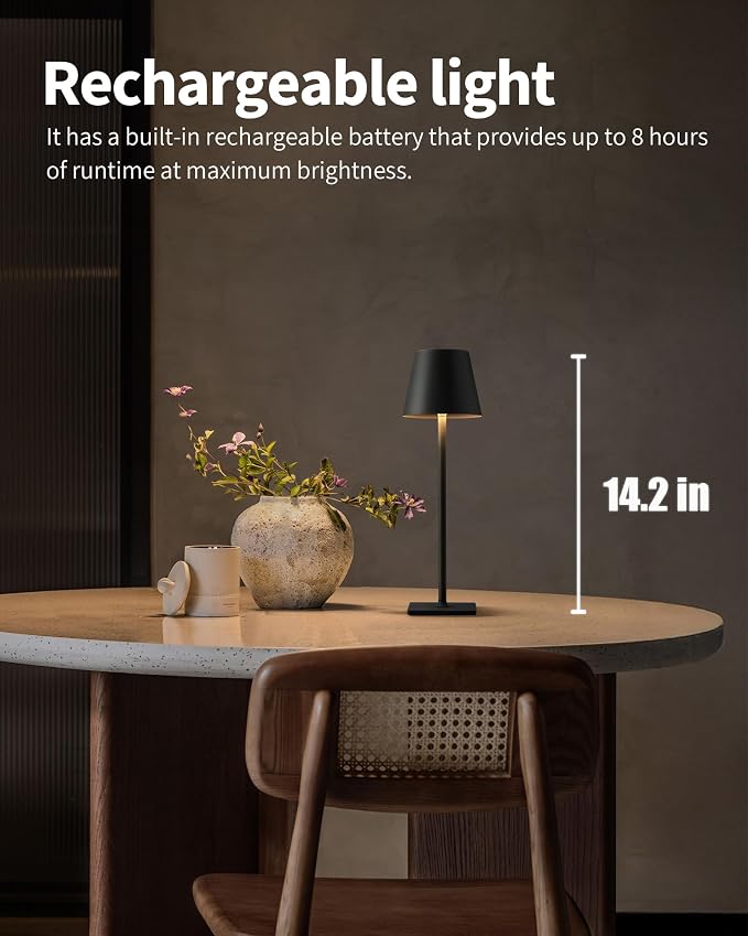 KDG 2 Pack Cordless Table Lamp, Portable LED Desk Lamps, 5000mAh Battery - Image 2