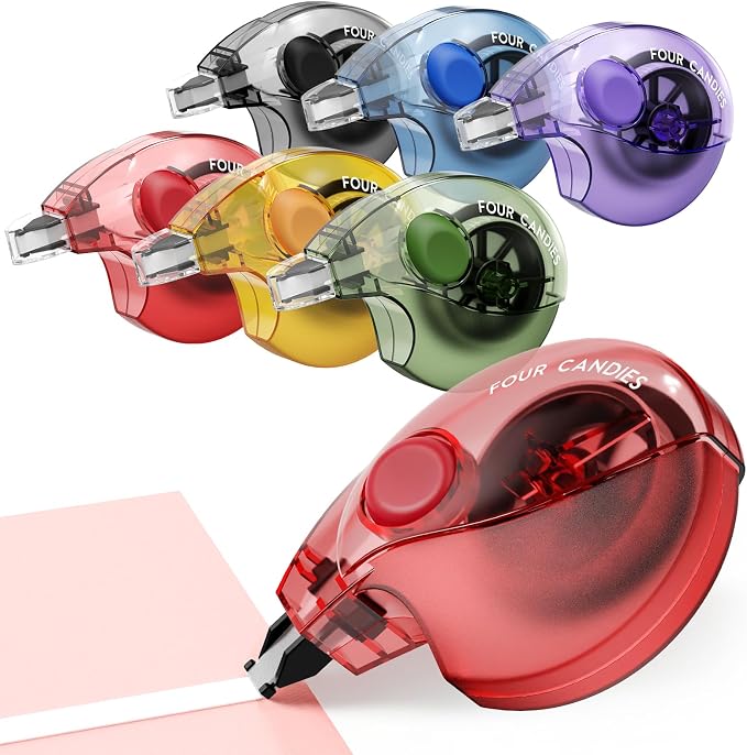 Four Candies Silent Correction Tape, Ergonomic Easy-to-Use Applicator, Fast by FourCandies