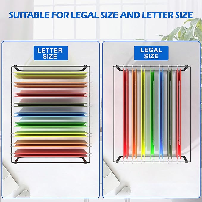 1 Pack Legal and Letter Size Hanging File Folder Frame Desk Organizer Destop - Image 5