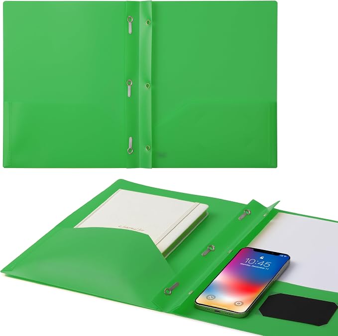 Mr. Pen- Plastic Folders with Pockets and Prongs, 36 Pack, Letter Size | Green - Image 7