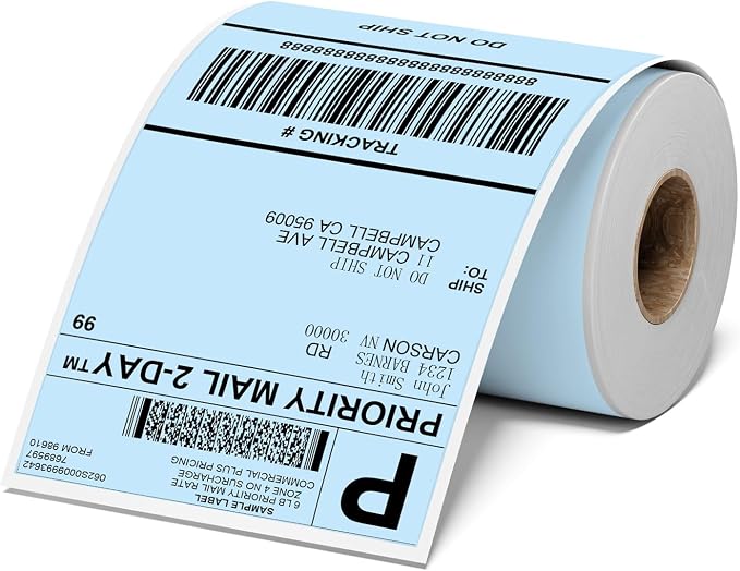 4x6 Thermal Labels, Shipping Address Label | Blue Labels Compatible by OmezizyLabelPrinter