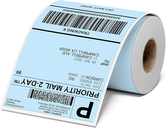 4x6 Thermal Labels, Shipping Address Label | Blue Labels Compatible by OmezizyLabelPrinter