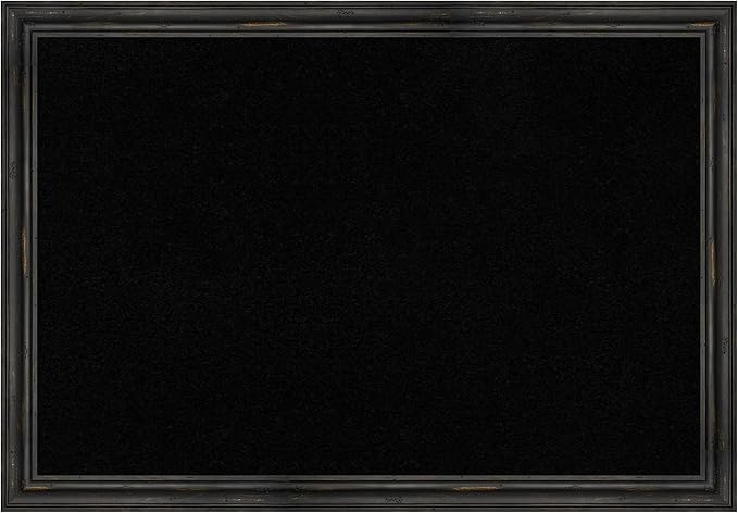 Amanti Art Black Cork Board for Wall, 27x39 Vision Board with Black Wood Frame, Large Corkboard Office Decor for Home Organization, Country Rustic Corkboard Pinboard to Display Items for Home-DeskLoop Office
