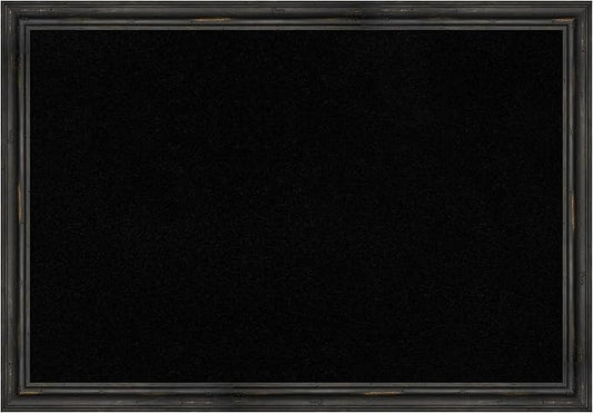 Amanti Art Black Cork Board for Wall, 27x39 Vision Board with Black Wood Frame, Large Corkboard Office Decor for Home Organization, Country Rustic Corkboard Pinboard to Display Items for Home-DeskLoop Office