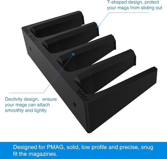Solid ABS 6X Standard PMAG Wall Mount, Mag Holder, Home Magazine Storage Rack - Image 3