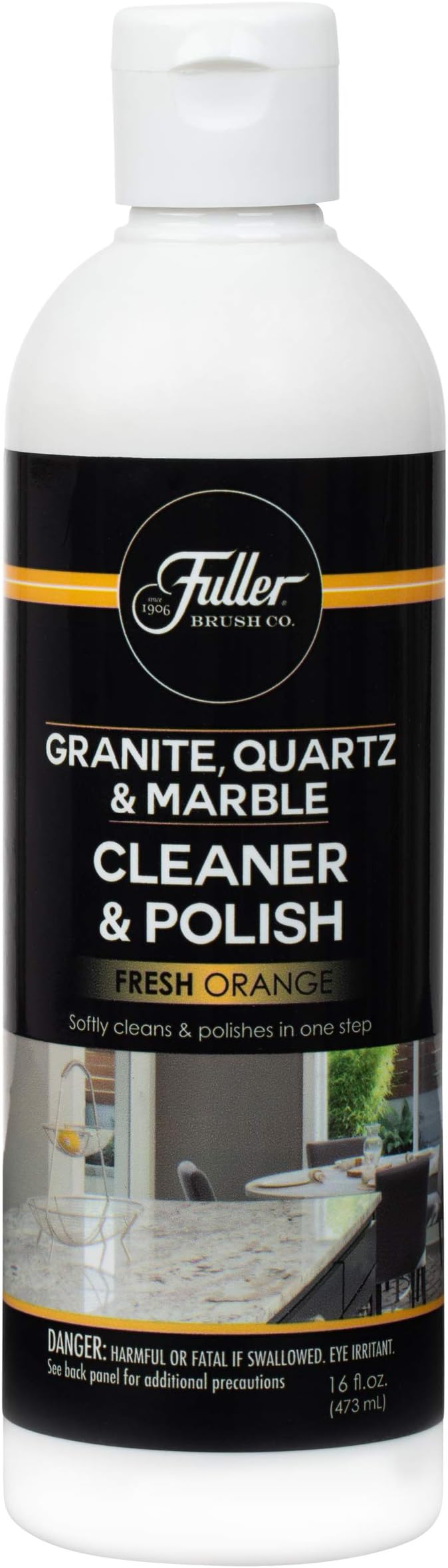 Fuller Brush Countertop Cleaner & Polish - Multi Surface Cleaner - Cleans, Polishes and Protects Granite Quartz Marble Glass Laminates Metal and Other Surfaces Refreshing Orange Scent Removes Odor-DeskLoop Office